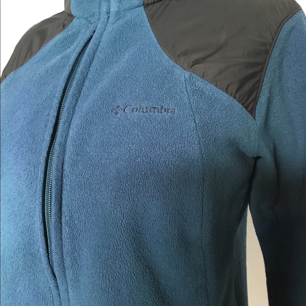 Columbia dark teal blue/black jacket zip up - Picture 4 of 7
